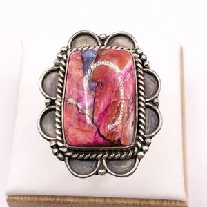 Size 8 Spiney Oyster 925 Sterling Silver Solid Ring